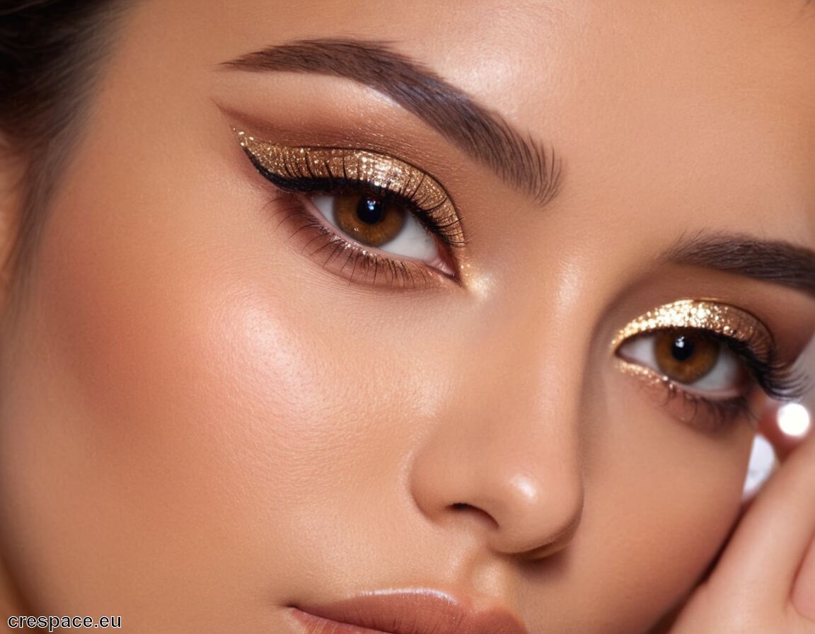 Glitzernde Highlights im Augeninnenwinkel setzen   - Wie braune Augen schminken