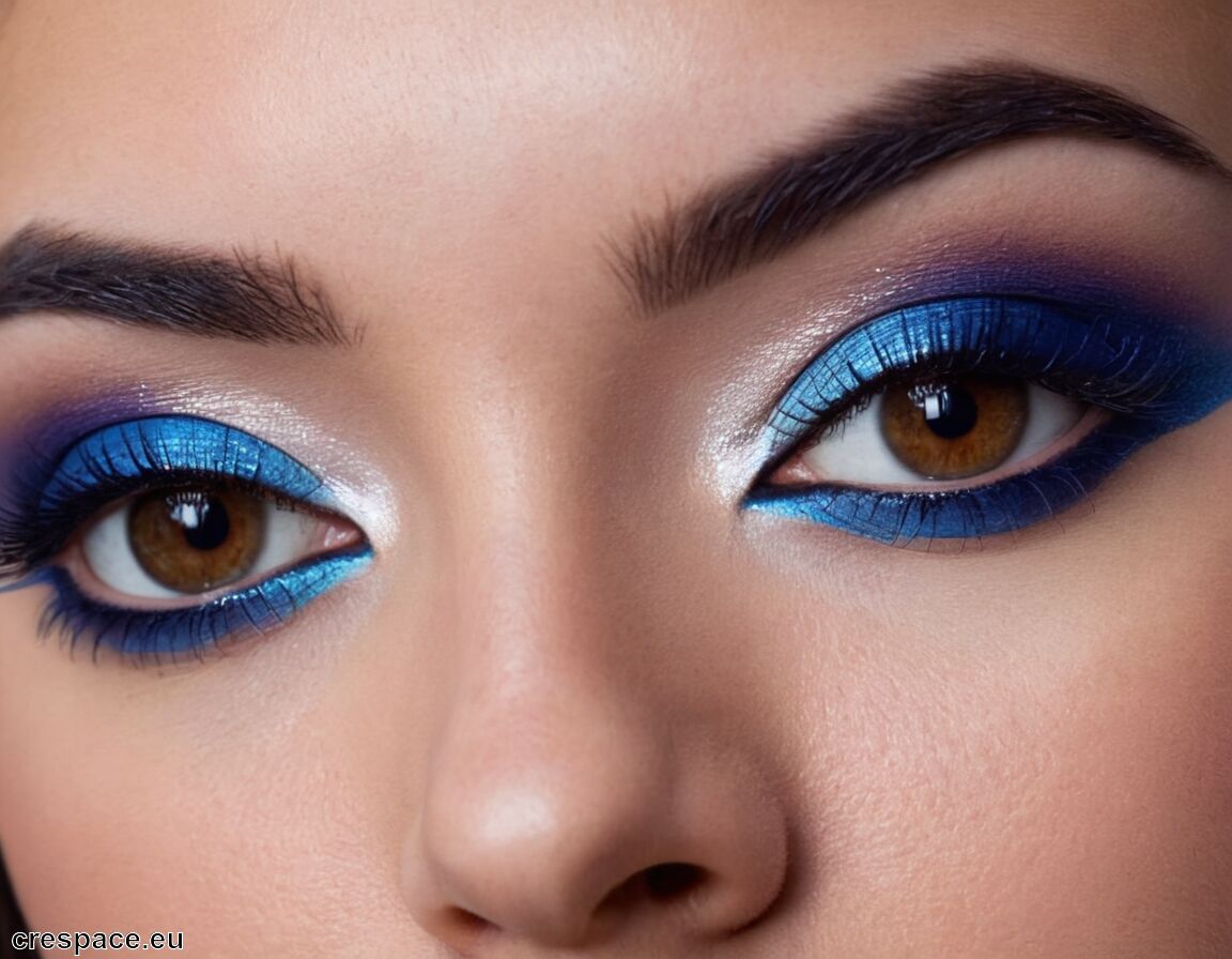 Blaue Lidschatten für auffälligen Look ausprobieren   - Welche Farbe schminken bei braunen Augen